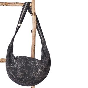 NWOT Crescent Stonewash Cotton Canvas Crossbody Bag - OS - Black